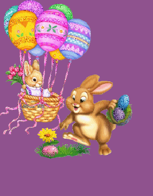 Zajączek zbierający pisanki do koszyczka